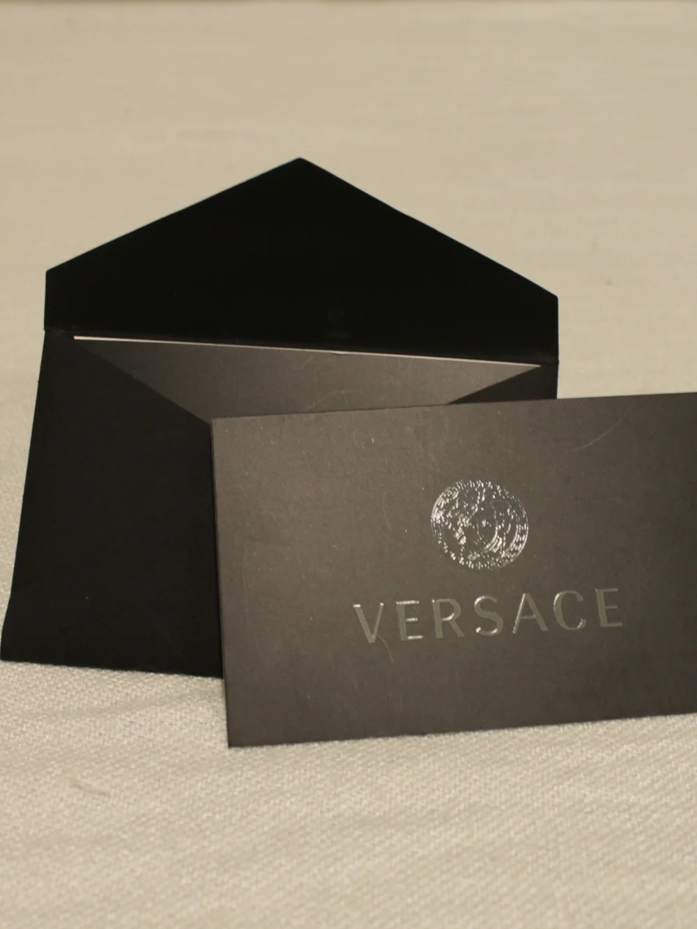Versace Black Leather Wallet with Authenticity Card
